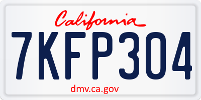 CA license plate 7KFP304