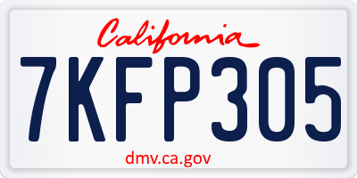 CA license plate 7KFP305