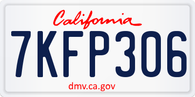 CA license plate 7KFP306