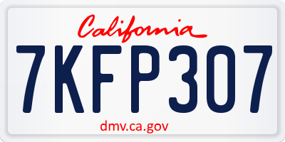 CA license plate 7KFP307