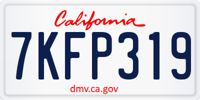 CA license plate 7KFP319
