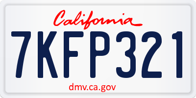 CA license plate 7KFP321