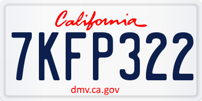 CA license plate 7KFP322