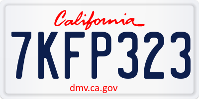 CA license plate 7KFP323