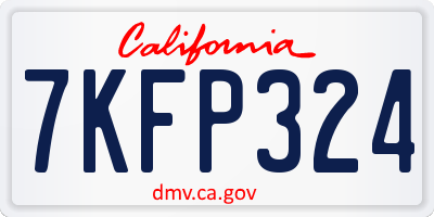 CA license plate 7KFP324