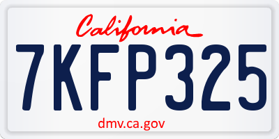 CA license plate 7KFP325