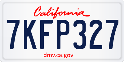 CA license plate 7KFP327