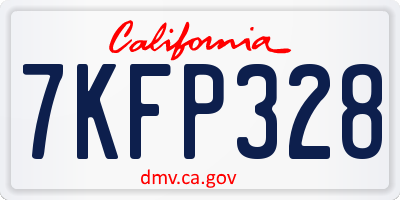 CA license plate 7KFP328