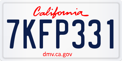 CA license plate 7KFP331