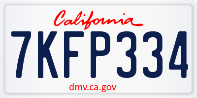 CA license plate 7KFP334