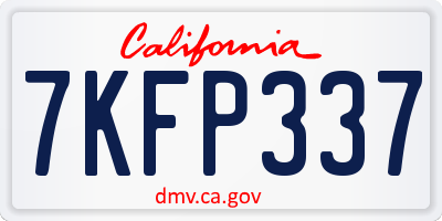 CA license plate 7KFP337
