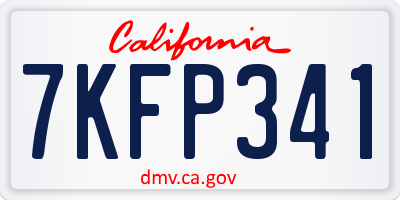 CA license plate 7KFP341