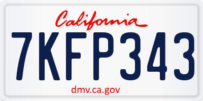 CA license plate 7KFP343