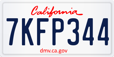 CA license plate 7KFP344