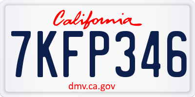 CA license plate 7KFP346