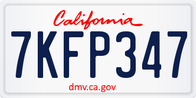 CA license plate 7KFP347