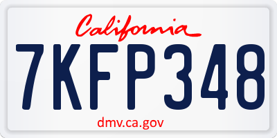 CA license plate 7KFP348