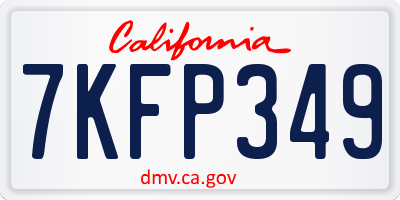CA license plate 7KFP349