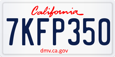 CA license plate 7KFP350