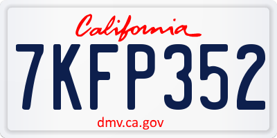 CA license plate 7KFP352