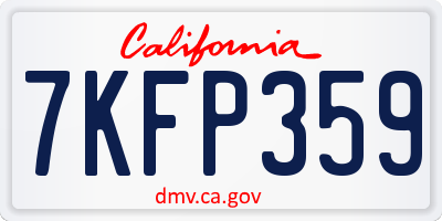 CA license plate 7KFP359
