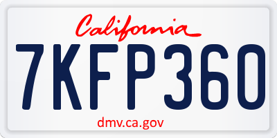 CA license plate 7KFP360