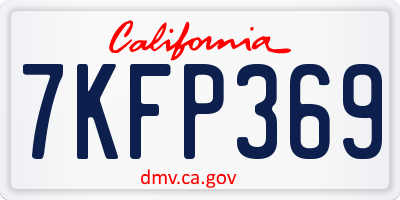 CA license plate 7KFP369