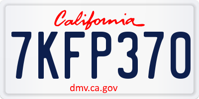 CA license plate 7KFP370
