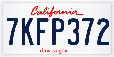 CA license plate 7KFP372