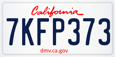 CA license plate 7KFP373