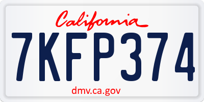 CA license plate 7KFP374