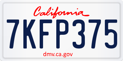 CA license plate 7KFP375