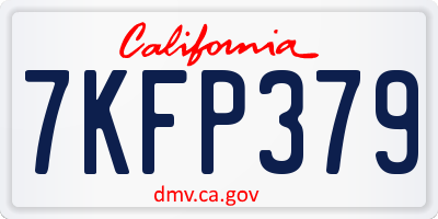 CA license plate 7KFP379