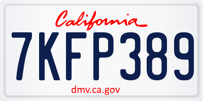 CA license plate 7KFP389