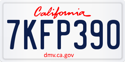 CA license plate 7KFP390