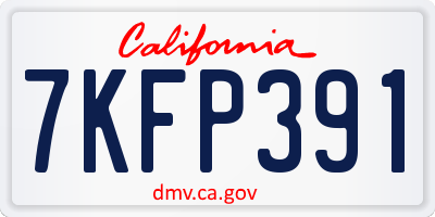 CA license plate 7KFP391
