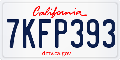 CA license plate 7KFP393