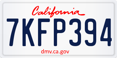 CA license plate 7KFP394
