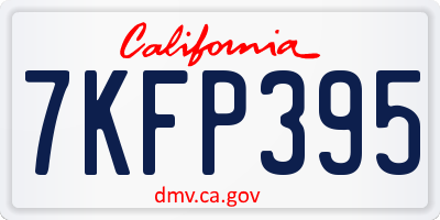 CA license plate 7KFP395