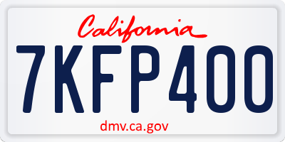 CA license plate 7KFP400