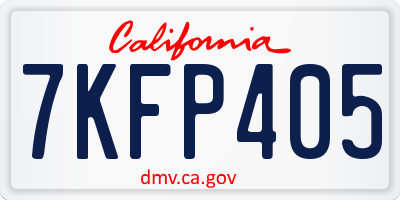 CA license plate 7KFP405