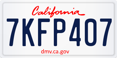 CA license plate 7KFP407