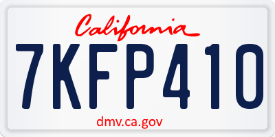 CA license plate 7KFP410