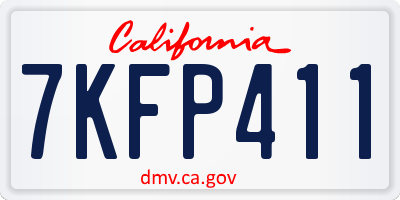 CA license plate 7KFP411