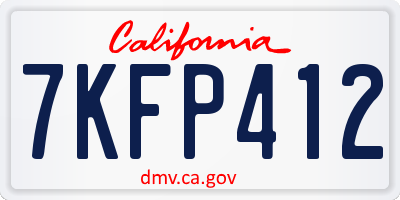 CA license plate 7KFP412