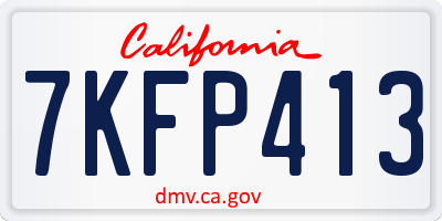CA license plate 7KFP413