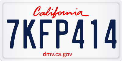 CA license plate 7KFP414