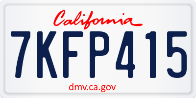 CA license plate 7KFP415