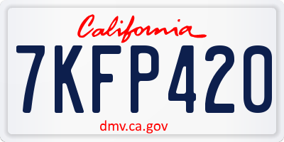 CA license plate 7KFP420