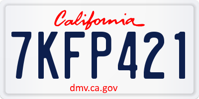 CA license plate 7KFP421